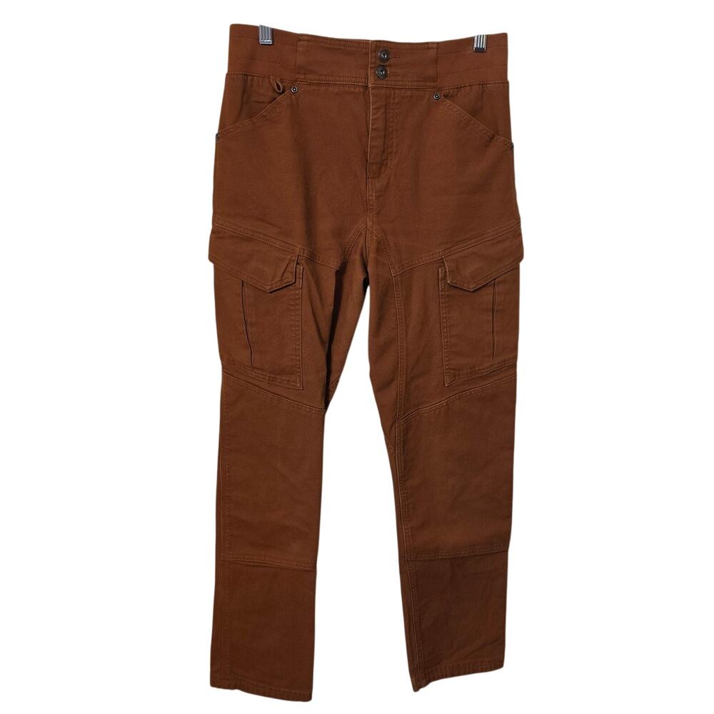 Duluth Trading Co Pants Womens 30x30 Brown Canvas Cargo Stretch Workwear Utility
